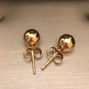14k Real Gold Ball Stud earrings